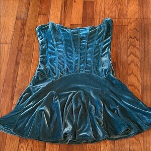 Urban Outfitters Teal Velvet Dress